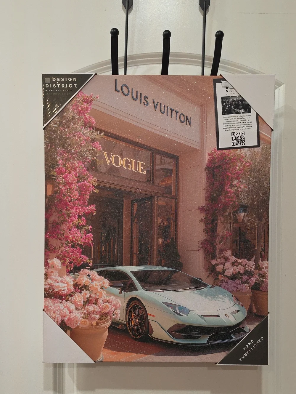 Design District Hand-Embellished Louis Vuitton Vogue Canvas Wall Decor
